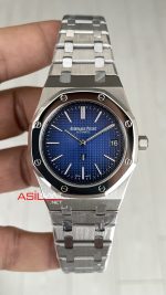 Audemars Piguet Royal Oak Jumbo Extra Thin 15202IP Titanium Mavi Kadran 39mm Super Clone ETA Swiss ZF Factory