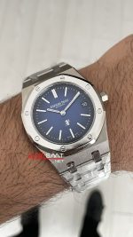 Audemars Piguet Royal Oak Jumbo Extra Thin 15202IP Titanium Mavi Kadran 39mm Super Clone ETA Swiss ZF Factory