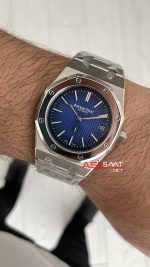 Audemars Piguet Royal Oak Jumbo Extra Thin 15202IP Titanium Mavi Kadran 39mm Super Clone ETA Swiss ZF Factory