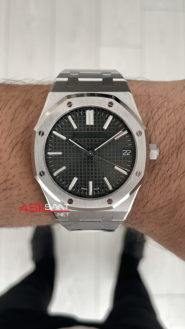 Audemars Piguet Royal Oak Yeşil 15510ST 50th Anniversary 41mm Super Clone ETA Swiss ZF Factory Audemars Piguet Royal Oak Yeşil 15510ST 50th Anniversary 41mm Super Clone ETA Swiss ZF Factory