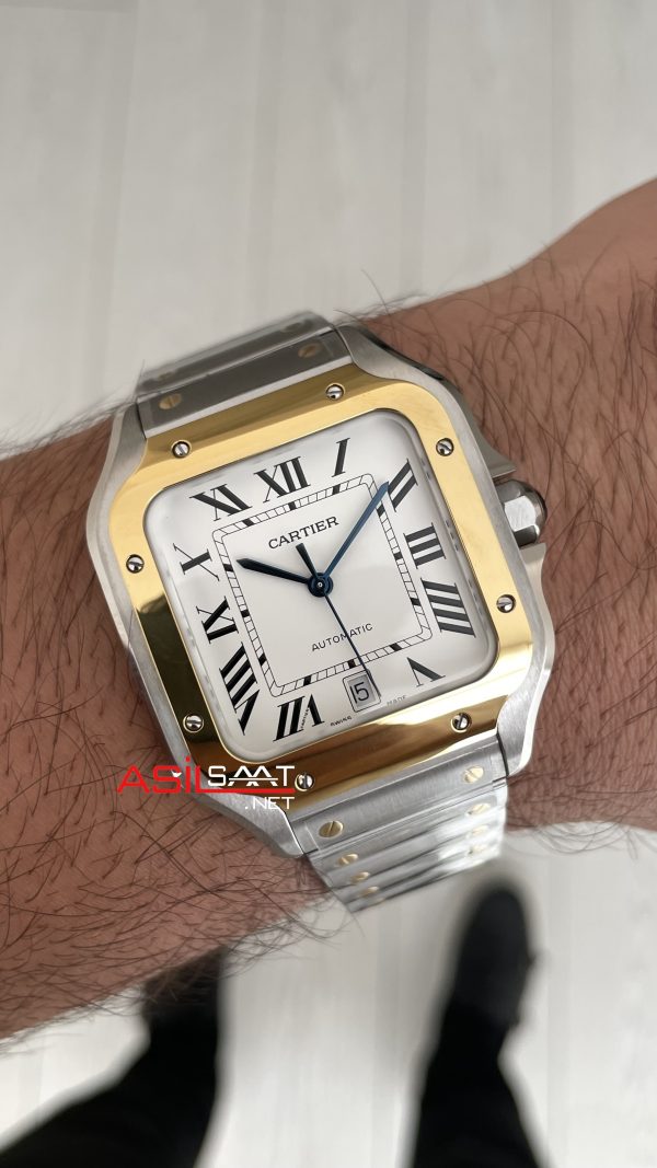 Cartier Santos Large W2SA0009 Beyaz 40mm Super Clone ETA Swiss BV Factory Cartier Santos Large W2SA0009 Beyaz 40mm Super Clone ETA Swiss BV Factory