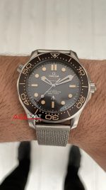 Omega Seamaster Diver 300M James Bond 007 No Time To Die Titanium 42mm Brown Dial Super Clone Swiss ETA Saat VS Factory