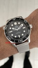 Omega Seamaster Diver 300M Siyah Kadran 42mm Mesh Bracelet Super Clone Swiss ETA Saat VS Factory