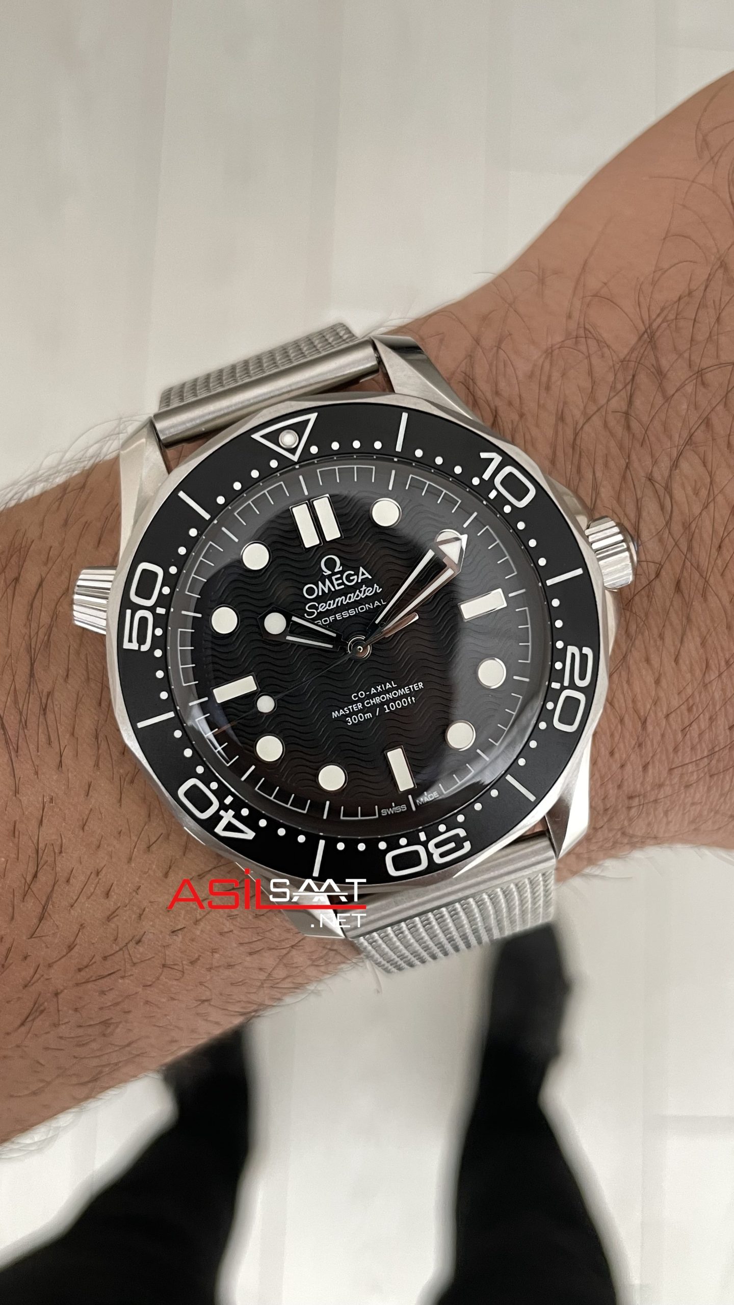 Omega Seamaster Diver 300M Siyah Kadran 42mm Mesh Bracelet Super Clone Swiss ETA Saat VS Factory