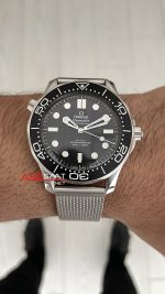 Omega Seamaster Diver 300M Siyah Kadran 42mm Mesh Bracelet Super Clone Swiss ETA Saat VS Factory