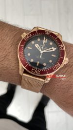 Omega Seamaster Diver 300M Titanium 42mm Burgundy Bronze Gold Super Clone Swiss ETA Saat VS Factory