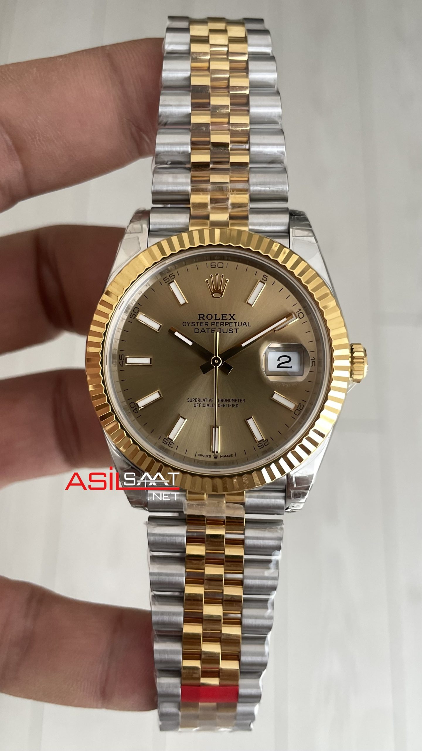 Rolex Datejust Champagne 126333 Jubilee Two Tone Gold 41mm Super Clone Swiss ETA Saat VS Factory