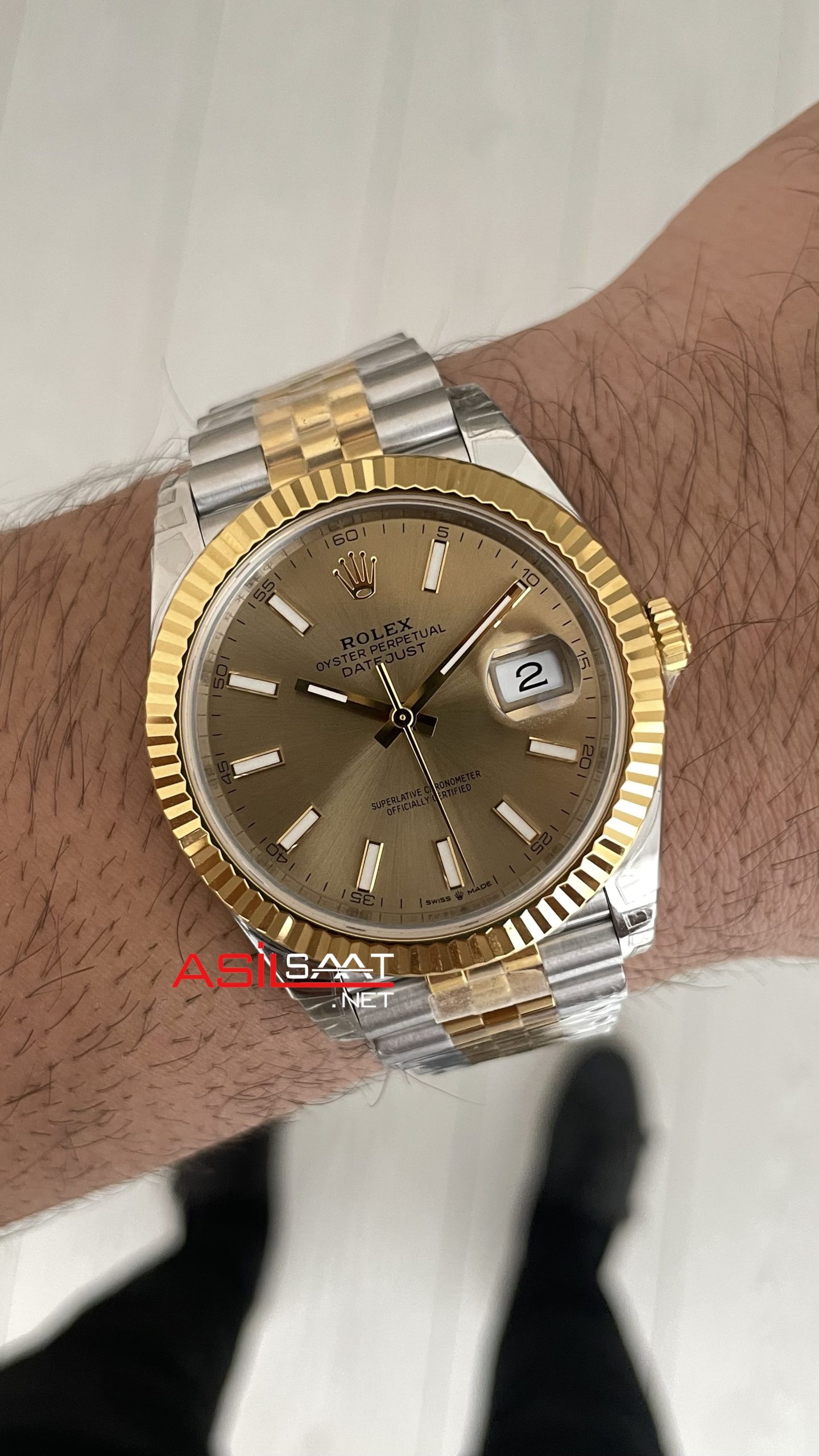 Rolex Datejust Champagne 126333 Jubilee Two Tone Gold 41mm Super Clone Swiss ETA Saat VS Factory