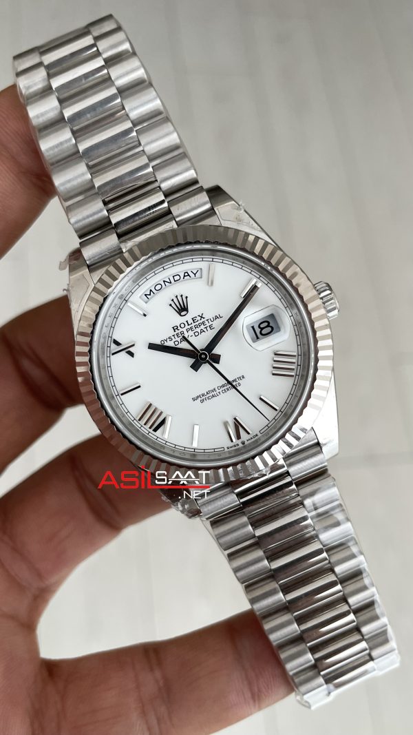 Rolex Day Date Beyaz Kadran 228239 White Roman Dial 40mm 3255 Super Clone ETA Swiss VS Factory Rolex Day Date Beyaz Kadran 228239 White Roman Dial 40mm 3255 Super Clone ETA Swiss VS Factory