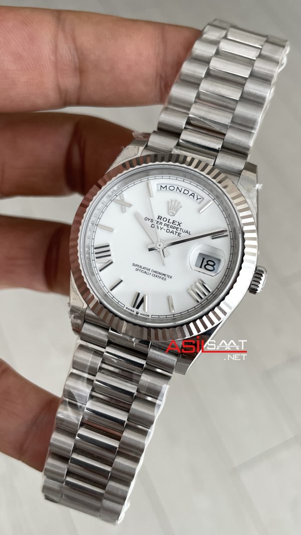 Rolex Day Date Beyaz Kadran 228239 White Roman Dial 40mm 3255 Super Clone ETA Swiss VS Factory Rolex Day Date Beyaz Kadran 228239 White Roman Dial 40mm 3255 Super Clone ETA Swiss VS Factory