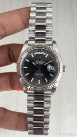 Rolex Day Date Gri 228239 Dark Rhodium Dial 40mm President 3255 Super Clone Swiss ETA Saat VS Factory V2