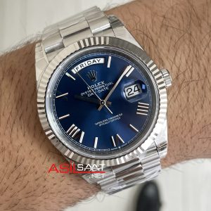 Rolex Day Date Mavi Kadran 228239 Blue Roman Dial 40mm 3255 Super Clone ETA Swiss VS Factory