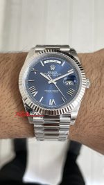Rolex Day Date Mavi Kadran 228239 Blue Roman Dial 40mm 3255 Super Clone ETA Swiss VS Factory