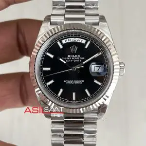 Rolex Day Date Siyah Kadran 228239 Bright Black Dial 40mm President 3255 Super Clone ETA Swiss VS Factory