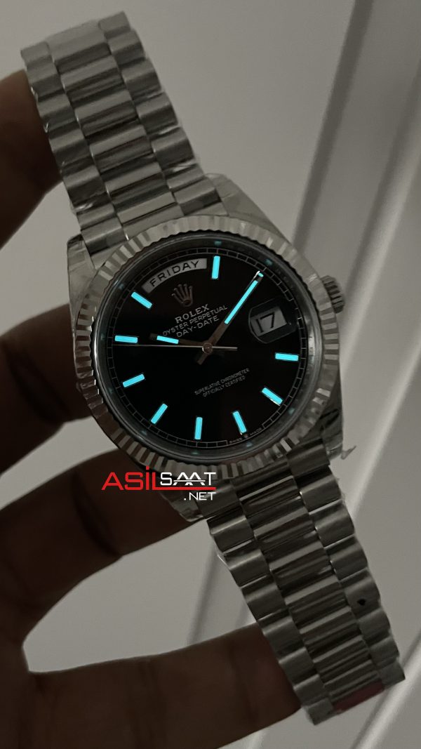 Rolex Day Date Siyah Kadran 228239 Bright Black Dial 40mm President 3255 Super Clone ETA Swiss VS Factory Rolex Day Date Siyah Kadran 228239 Bright Black Dial 40mm President 3255 Super Clone ETA Swiss VS Factory