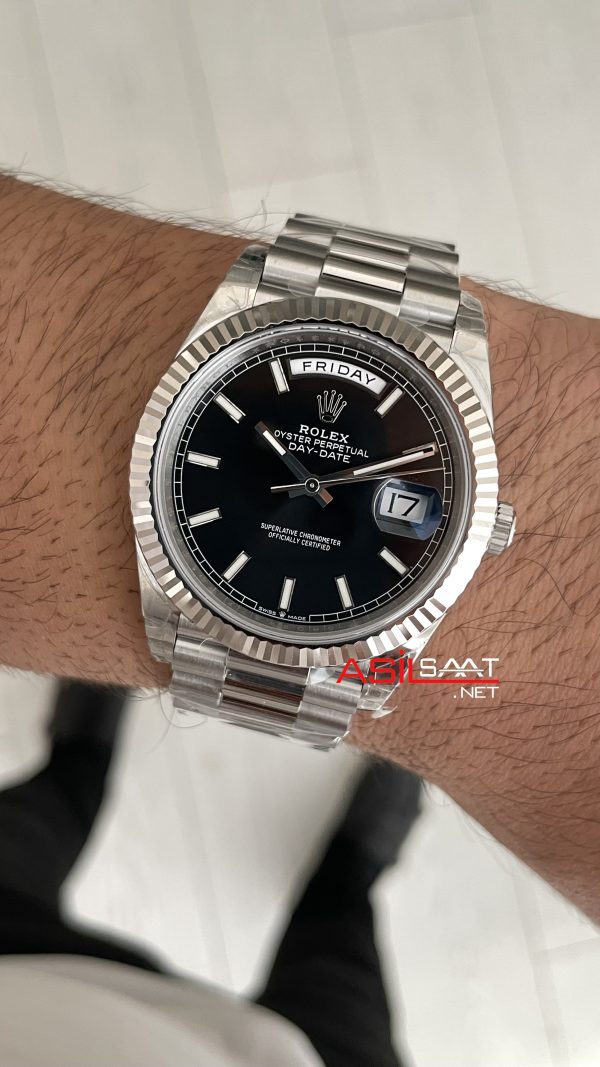 Rolex Day Date Siyah Kadran 228239 Bright Black Dial 40mm President 3255 Super Clone ETA Swiss VS Factory Rolex Day Date Siyah Kadran 228239 Bright Black Dial 40mm President 3255 Super Clone ETA Swiss VS Factory