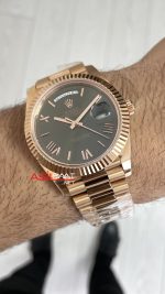 Rolex Day Date Yeşil 228235 Olive Green 40mm Rosegold Super Clone Swiss ETA Saat AR Factory