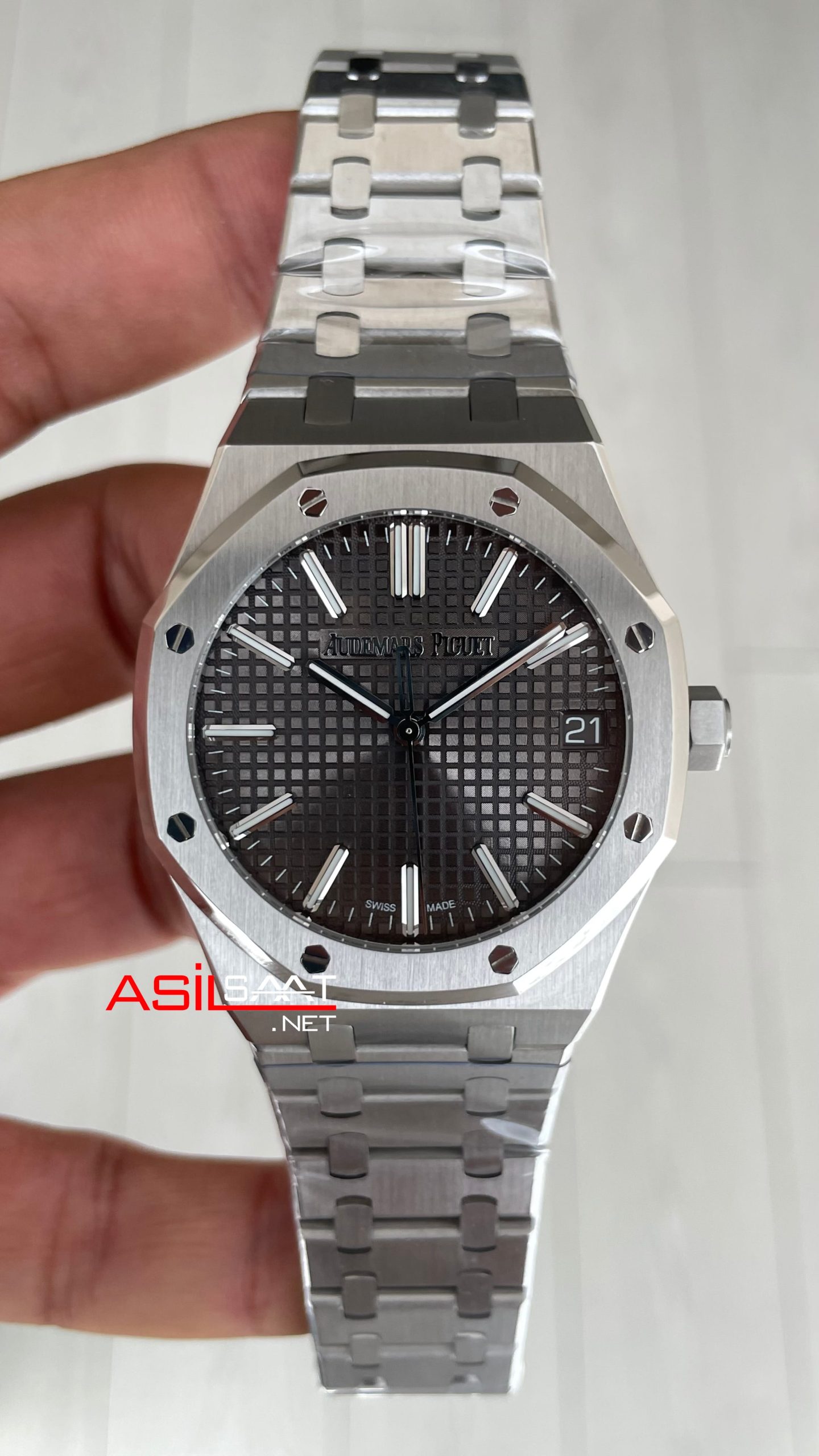 Audemars Piguet Royal Oak 15510ST Gri Kadran 50th Anniversary 41mm Super Clone ETA Swiss ZF Factory Audemars Piguet Royal Oak 15510ST Gri Kadran 50th Anniversary 41mm Super Clone ETA Swiss ZF Factory