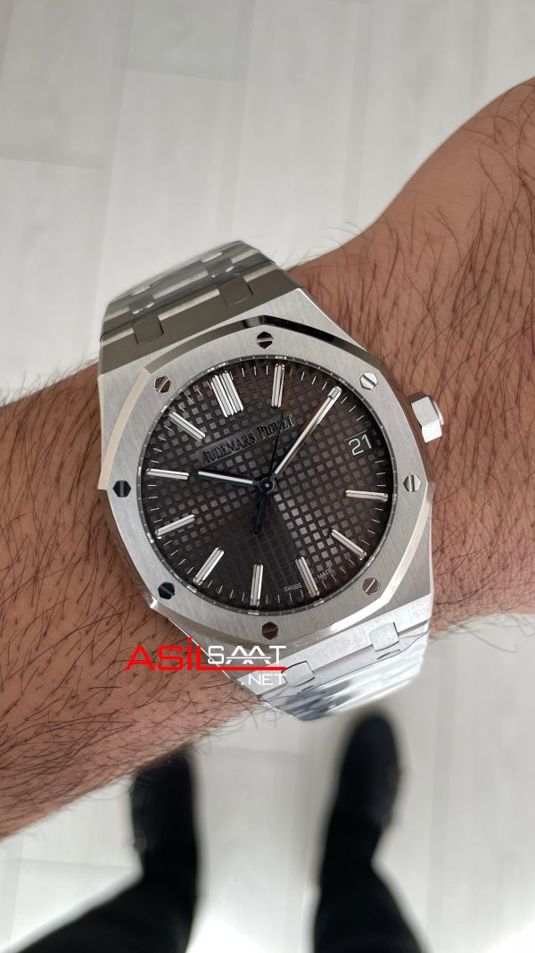 Audemars Piguet Royal Oak 15510ST Gri Kadran 50th Anniversary 41mm Super Clone ETA Swiss ZF Factory Audemars Piguet Royal Oak 15510ST Gri Kadran 50th Anniversary 41mm Super Clone ETA Swiss ZF Factory
