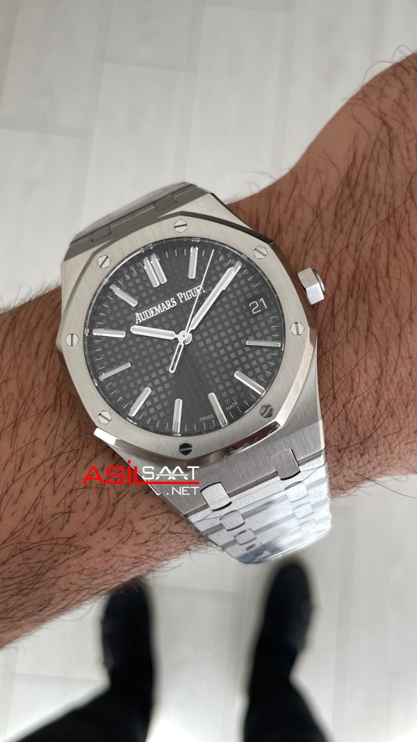 Audemars Piguet Royal Oak 15510ST Gri Kadran 50th Anniversary 41mm Super Clone ETA Swiss ZF Factory Audemars Piguet Royal Oak 15510ST Gri Kadran 50th Anniversary 41mm Super Clone ETA Swiss ZF Factory