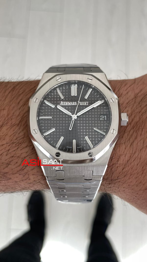 Audemars Piguet Royal Oak 15510ST Gri Kadran 50th Anniversary 41mm Super Clone ETA Swiss ZF Factory Audemars Piguet Royal Oak 15510ST Gri Kadran 50th Anniversary 41mm Super Clone ETA Swiss ZF Factory