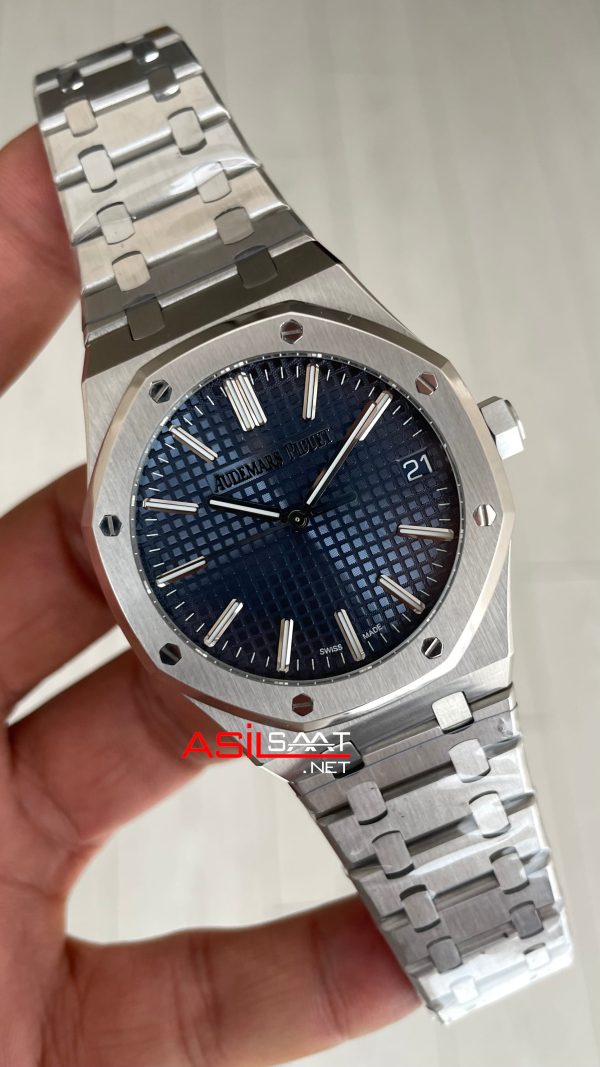 Audemars Piguet Royal Oak 15510ST Mavi Kadran 50th Anniversary 41mm Super Clone ETA Swiss ZF Factory Audemars Piguet Royal Oak 15510ST Mavi Kadran 50th Anniversary 41mm Super Clone ETA Swiss ZF Factory