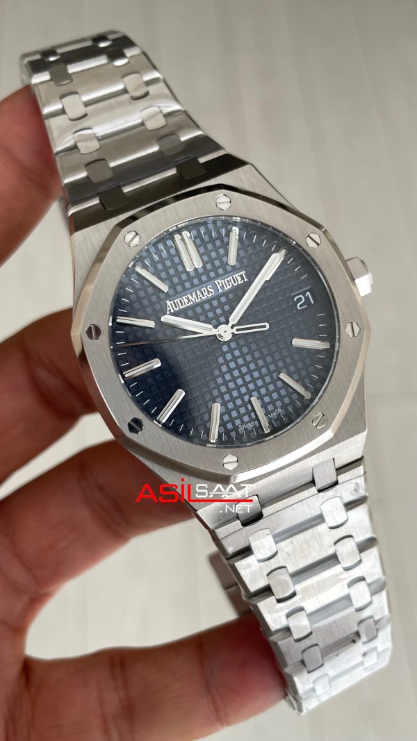 Audemars Piguet Royal Oak 15510ST Mavi Kadran 50th Anniversary 41mm Super Clone ETA Swiss ZF Factory Audemars Piguet Royal Oak 15510ST Mavi Kadran 50th Anniversary 41mm Super Clone ETA Swiss ZF Factory