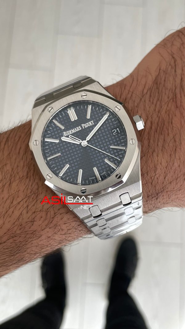 Audemars Piguet Royal Oak 15510ST Mavi Kadran 50th Anniversary 41mm Super Clone ETA Swiss ZF Factory Audemars Piguet Royal Oak 15510ST Mavi Kadran 50th Anniversary 41mm Super Clone ETA Swiss ZF Factory