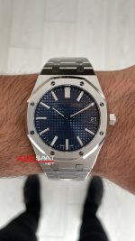 Audemars Piguet Royal Oak 15510ST Mavi Kadran 50th Anniversary 41mm Super Clone ETA Swiss ZF Factory