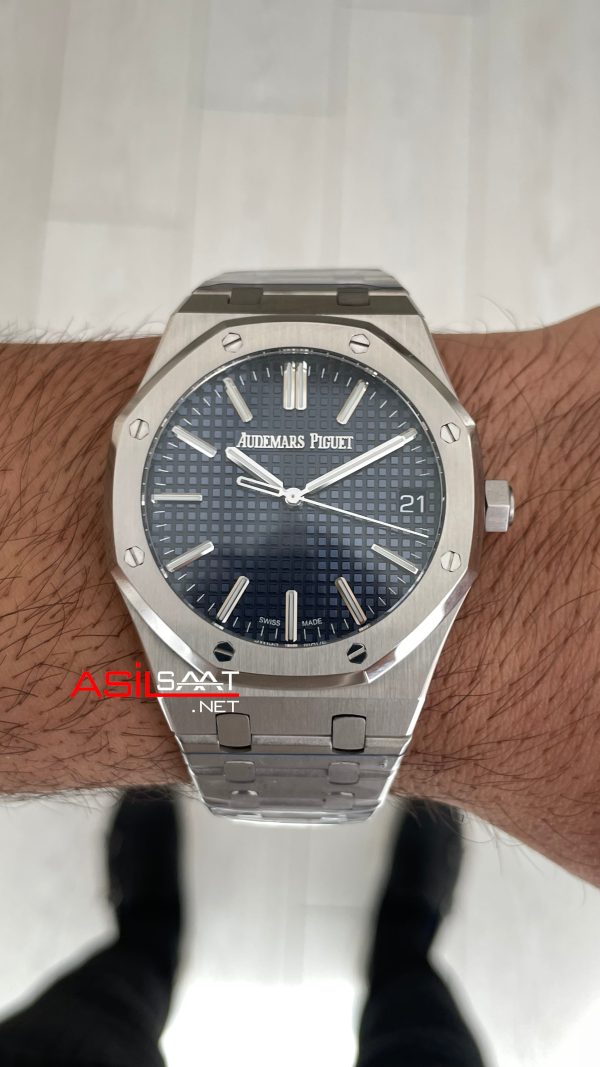Audemars Piguet Royal Oak 15510ST Mavi Kadran 50th Anniversary 41mm Super Clone ETA Swiss ZF Factory Audemars Piguet Royal Oak 15510ST Mavi Kadran 50th Anniversary 41mm Super Clone ETA Swiss ZF Factory