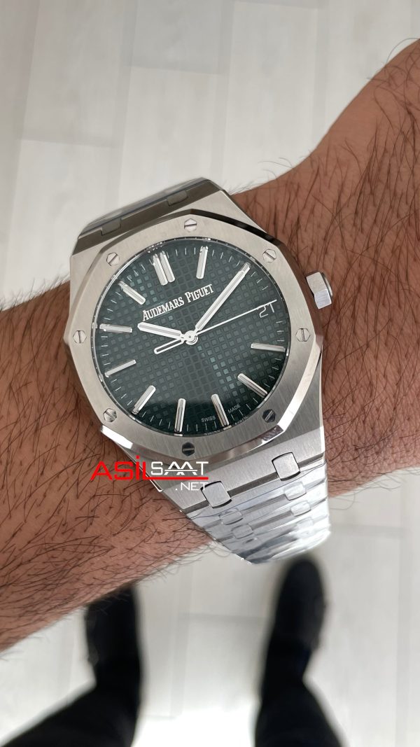 Audemars Piguet Royal Oak 15510ST Yeşil Kadran 50th Anniversary 41mm Super Clone ETA Swiss ZF Factory