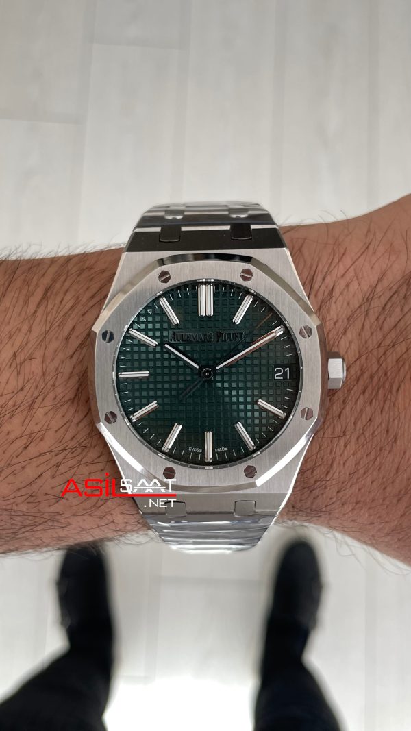 Audemars Piguet Royal Oak 15510ST Yeşil Kadran 50th Anniversary 41mm Super Clone ETA Swiss ZF Factory