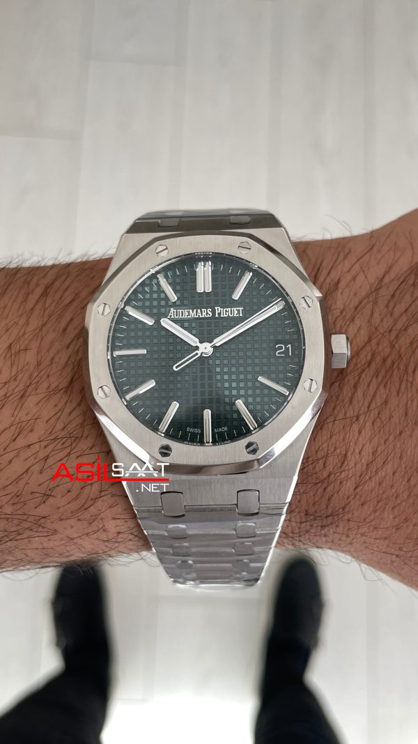 Audemars Piguet Royal Oak 15510ST Yeşil Kadran 50th Anniversary 41mm Super Clone ETA Swiss ZF Factory