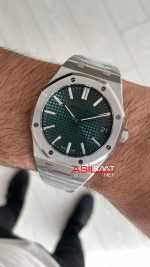 Audemars Piguet Royal Oak 15510ST Yeşil Kadran 50th Anniversary 41mm Super Clone ETA Swiss ZF Factory