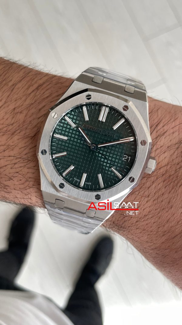 Audemars Piguet Royal Oak 15510ST Yeşil Kadran 50th Anniversary 41mm Super Clone ETA Swiss ZF Factory