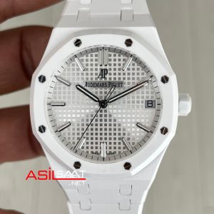 Audemars Piguet Royal Oak Ceramic White 15510ST Beyaz Seramik 41mm Super Clone Swiss ETA Saat APS Factory