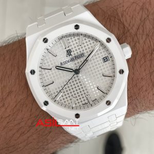 Audemars Piguet Royal Oak Ceramic White 15510ST Beyaz Seramik 41mm Super Clone Swiss ETA Saat APS Factory