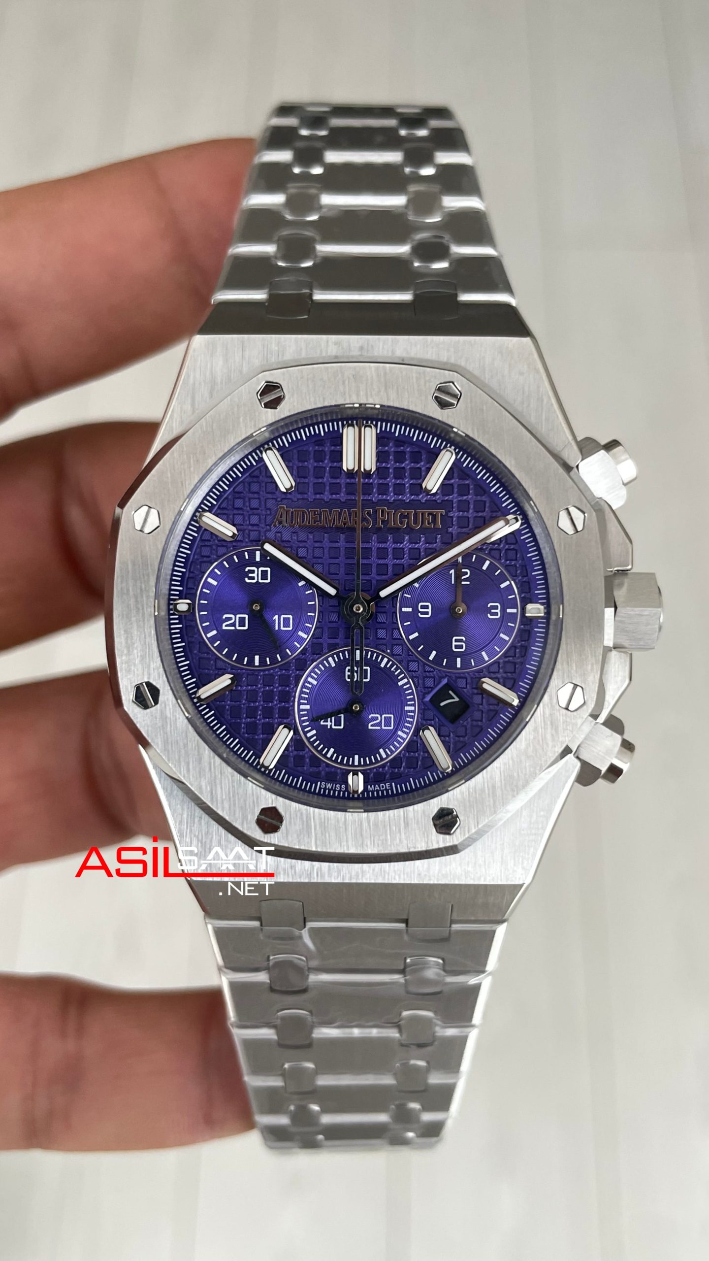 Audemars Piguet Royal Oak Chronograph 26240BC Purple Dial 41mm Mor Kadran Swiss ETA Saat Audemars Piguet Royal Oak Chronograph 26240BC Purple Dial 41mm Mor Kadran Swiss ETA Saat