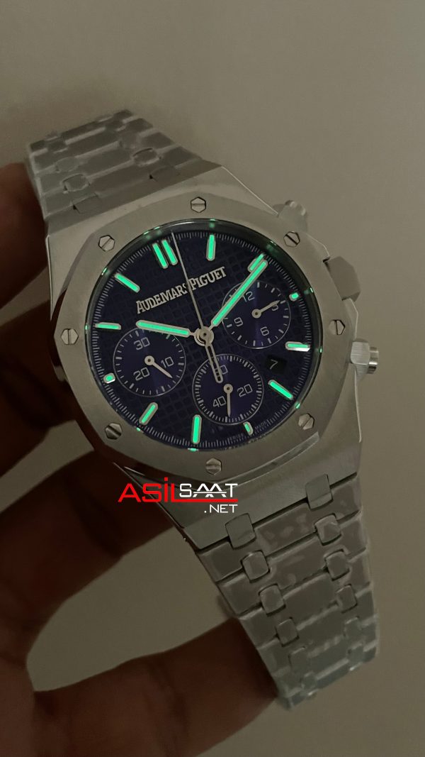Audemars Piguet Royal Oak Chronograph 26240BC Purple Dial 41mm Mor Kadran Swiss ETA Saat Audemars Piguet Royal Oak Chronograph 26240BC Purple Dial 41mm Mor Kadran Swiss ETA Saat