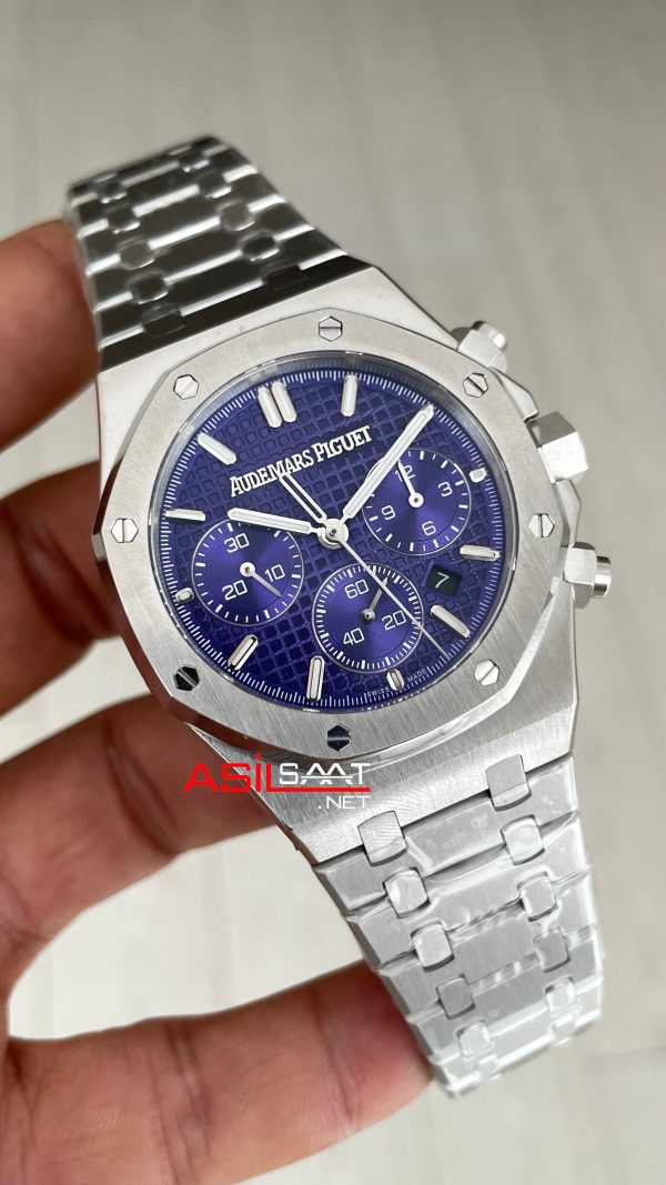 Audemars Piguet Royal Oak Chronograph 26240BC Purple Dial 41mm Mor Kadran Swiss ETA Saat Audemars Piguet Royal Oak Chronograph 26240BC Purple Dial 41mm Mor Kadran Swiss ETA Saat