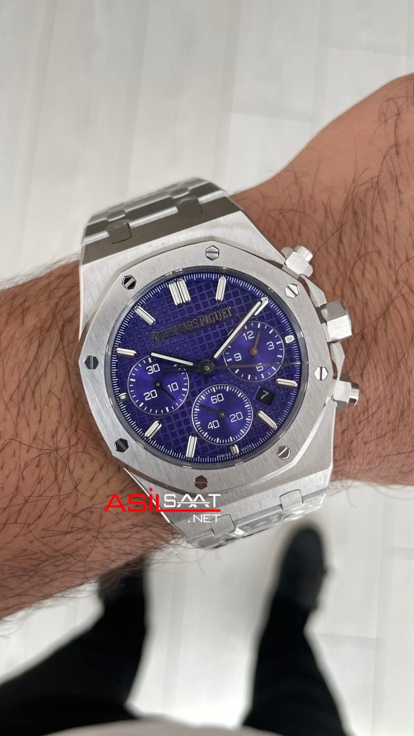 Audemars Piguet Royal Oak Chronograph 26240BC Purple Dial 41mm Mor Kadran Swiss ETA Saat Audemars Piguet Royal Oak Chronograph 26240BC Purple Dial 41mm Mor Kadran Swiss ETA Saat