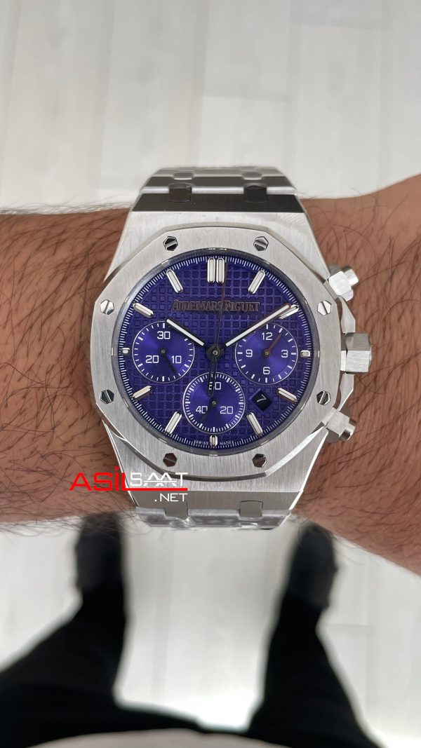 Audemars Piguet Royal Oak Chronograph 26240BC Purple Dial 41mm Mor Kadran Swiss ETA Saat Audemars Piguet Royal Oak Chronograph 26240BC Purple Dial 41mm Mor Kadran Swiss ETA Saat