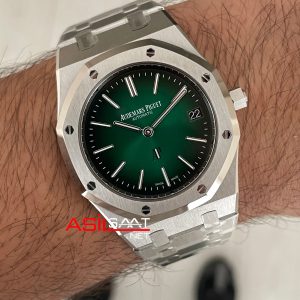 Audemars Piguet Royal Oak Jumbo Extra Thin 16202PT Yeşil Kadran 39mm Super Clone ETA Swiss ZF Factory