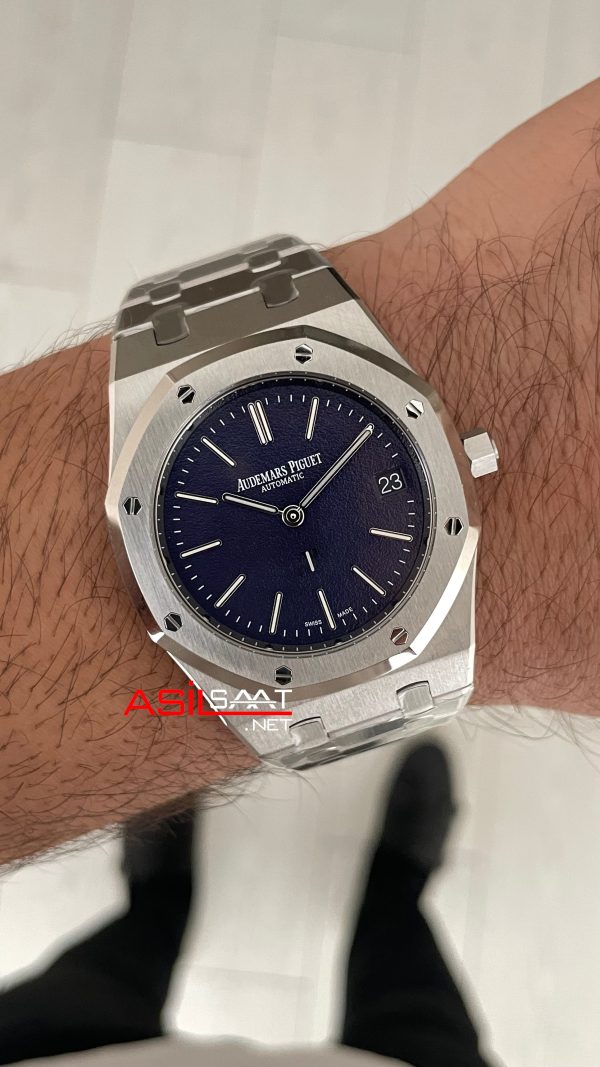 Audemars Piguet Royal Oak Jumbo Extra Thin Tuscan Dial 16202BC Mavi Kadran 39mm Super Clone ETA Swiss ZF Factory Audemars Piguet Royal Oak Jumbo Extra Thin Tuscan Dial 16202BC Mavi Kadran 39mm Super Clone ETA Swiss ZF Factory