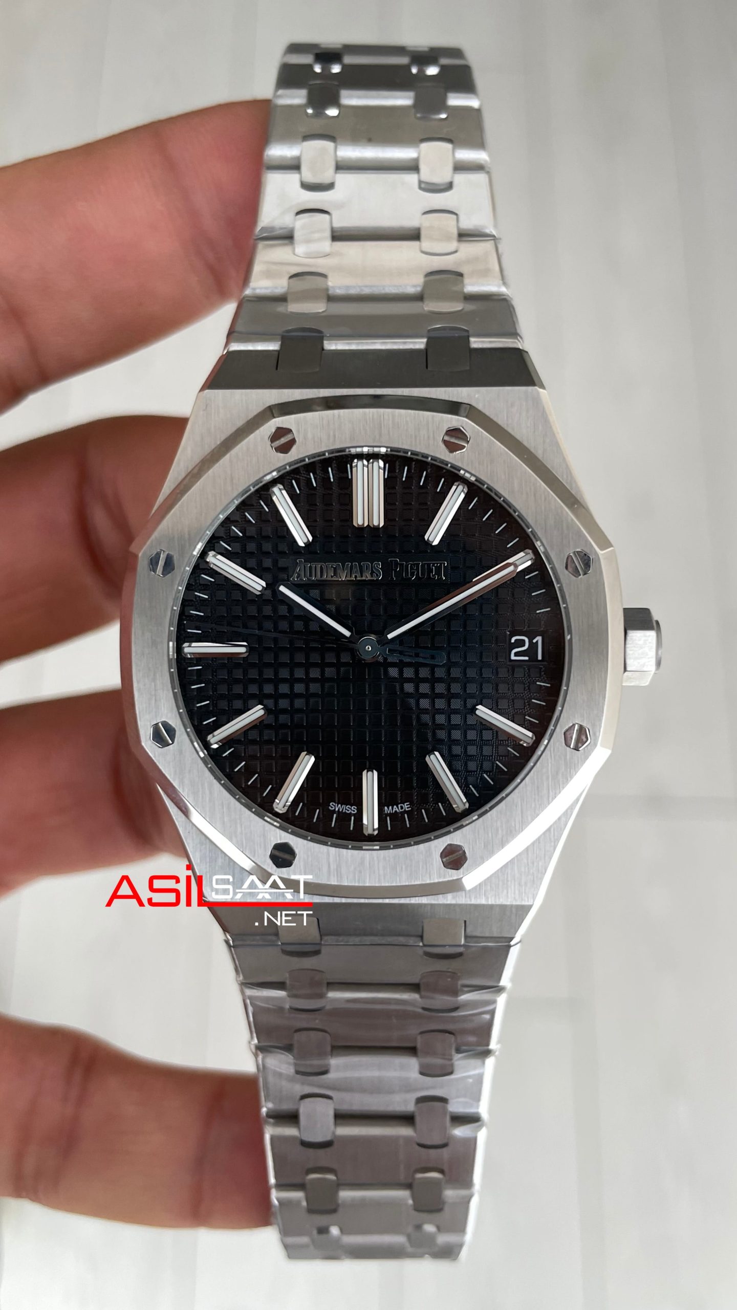 Audemars Piguet Royal Oak 15510ST Siyah Kadran 50th Anniversary 41mm Super Clone ETA Swiss ZF Factory Audemars Piguet Royal Oak 15510ST Siyah Kadran 50th Anniversary 41mm Super Clone ETA Swiss ZF Factory