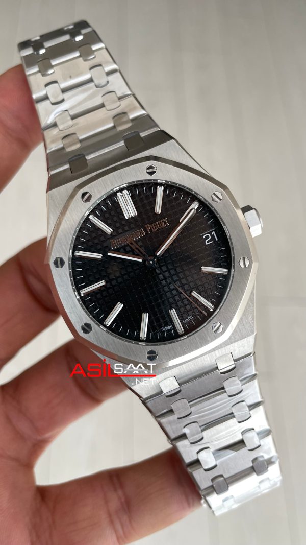 Audemars Piguet Royal Oak 15510ST Siyah Kadran 50th Anniversary 41mm Super Clone ETA Swiss ZF Factory Audemars Piguet Royal Oak 15510ST Siyah Kadran 50th Anniversary 41mm Super Clone ETA Swiss ZF Factory