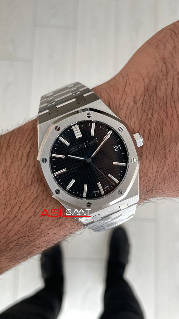 Audemars Piguet Royal Oak 15510ST Siyah Kadran 50th Anniversary 41mm Super Clone ETA Swiss ZF Factory Audemars Piguet Royal Oak 15510ST Siyah Kadran 50th Anniversary 41mm Super Clone ETA Swiss ZF Factory