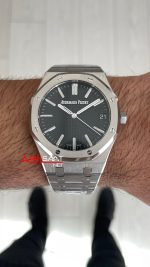 Audemars Piguet Royal Oak 15510ST Siyah Kadran 50th Anniversary 41mm Super Clone ETA Swiss ZF Factory