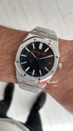 Audemars Piguet Royal Oak 15510ST Siyah Kadran 50th Anniversary 41mm Super Clone ETA Swiss ZF Factory