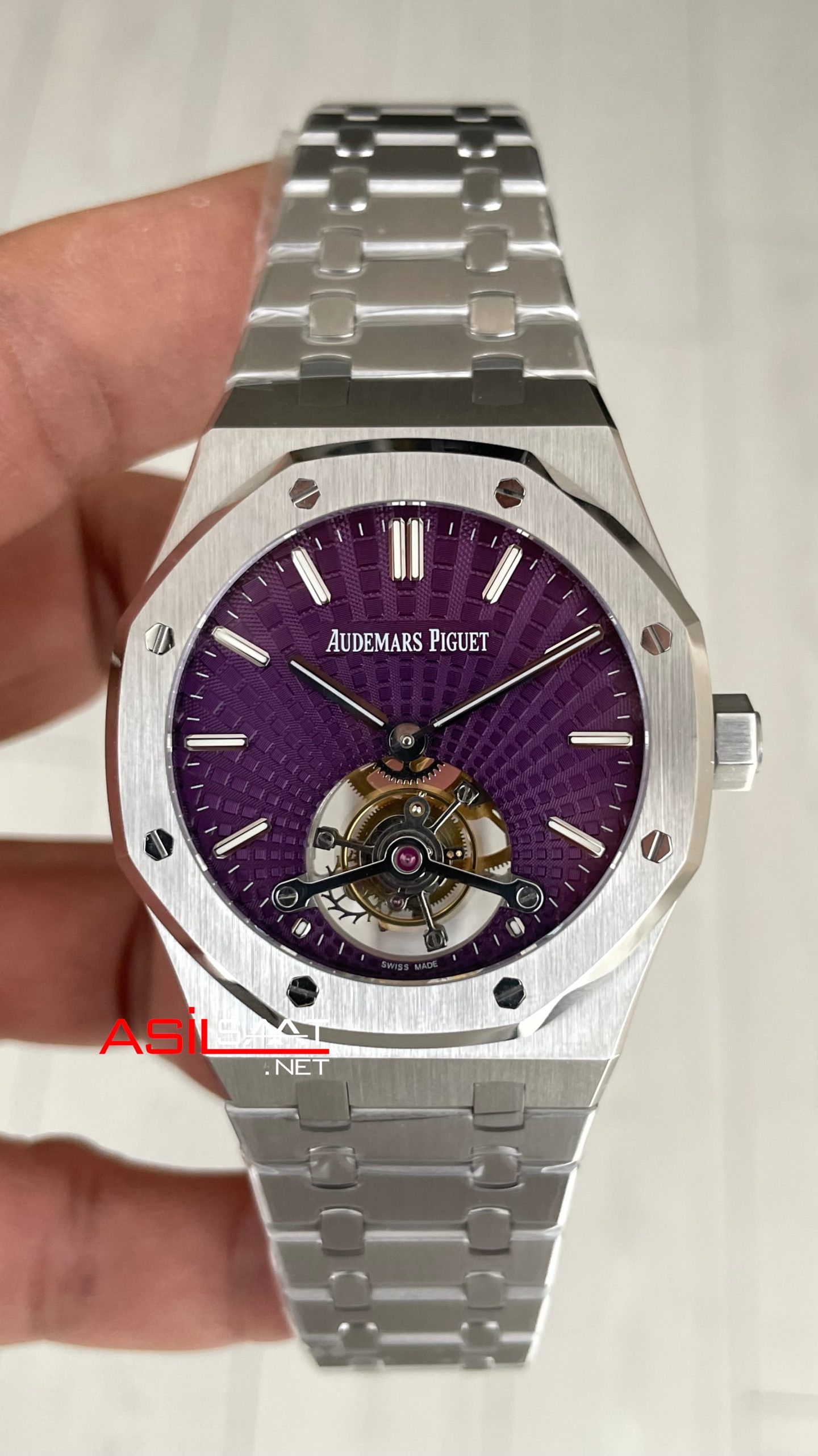 Audemars Piguet Royal Oak Tourbillon 26522ST Purple 41mm Super Clone Swiss ETA Saat BBS Factory Audemars Piguet Royal Oak Tourbillon 26522ST Purple 41mm Super Clone Swiss ETA Saat BBS Factory